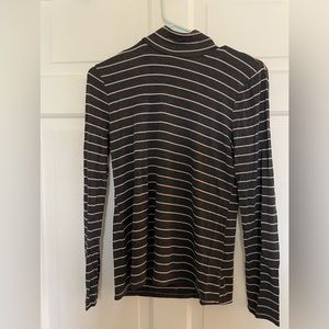 Charcoal grey striped turtleneck
